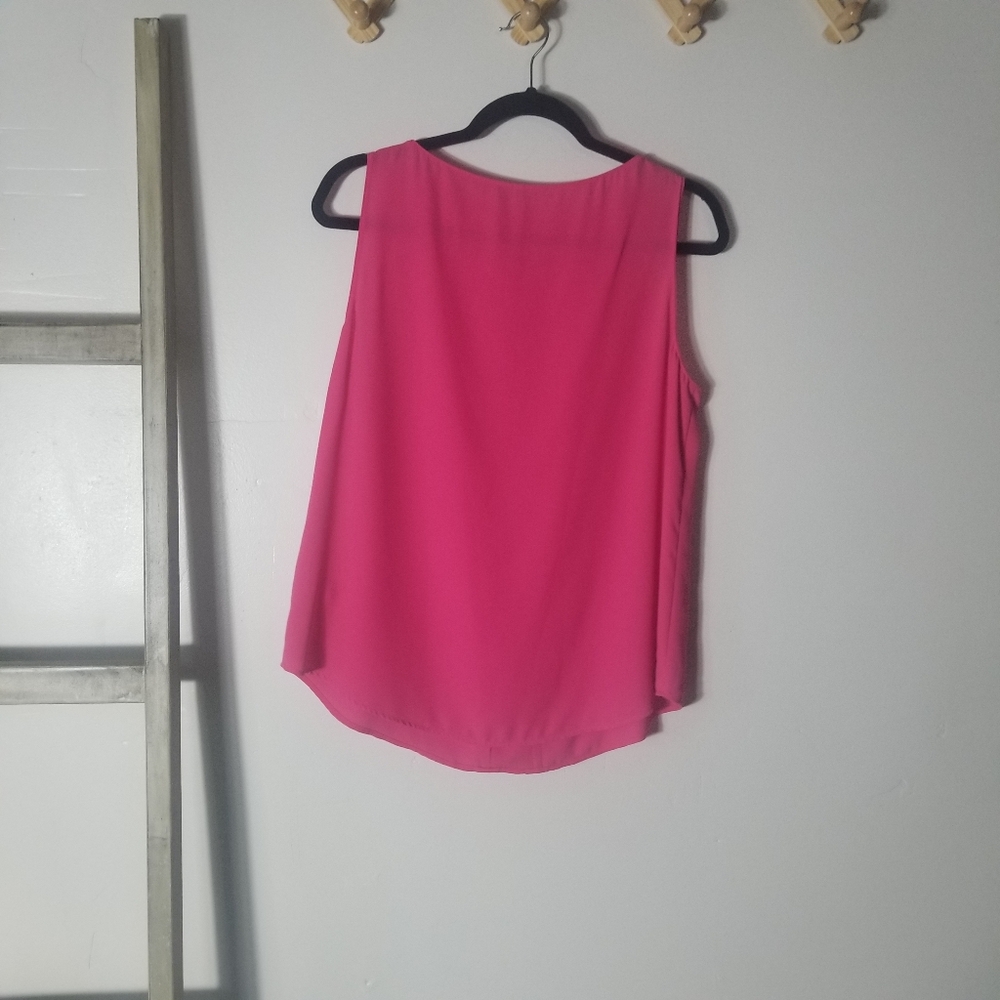 ELLE WOMEN'S PINK SLEEVELESS DRESSY TANK SIZE LARGE - Picture 2 of 9